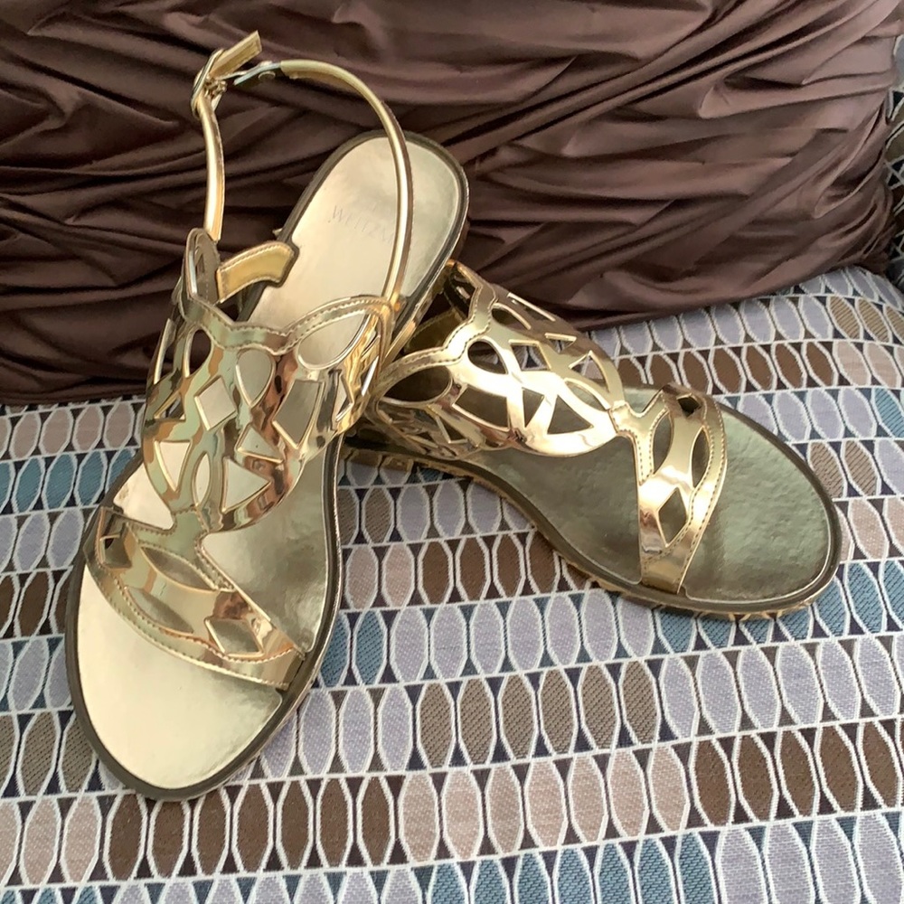 Metallic Gold Stuart Weizmann Jelly Sandals
